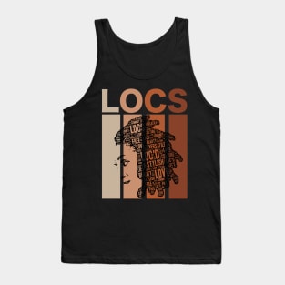 Locs Vintage Retro Words in Hair Tank Top